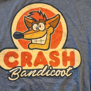 Crash Bandicoot Shirt Men 2XL Distressed blue 2022 Video Game Mascot Graphic Tee
